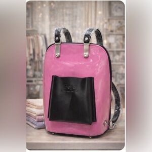 Beijo Glossy Pink and Black Backpack